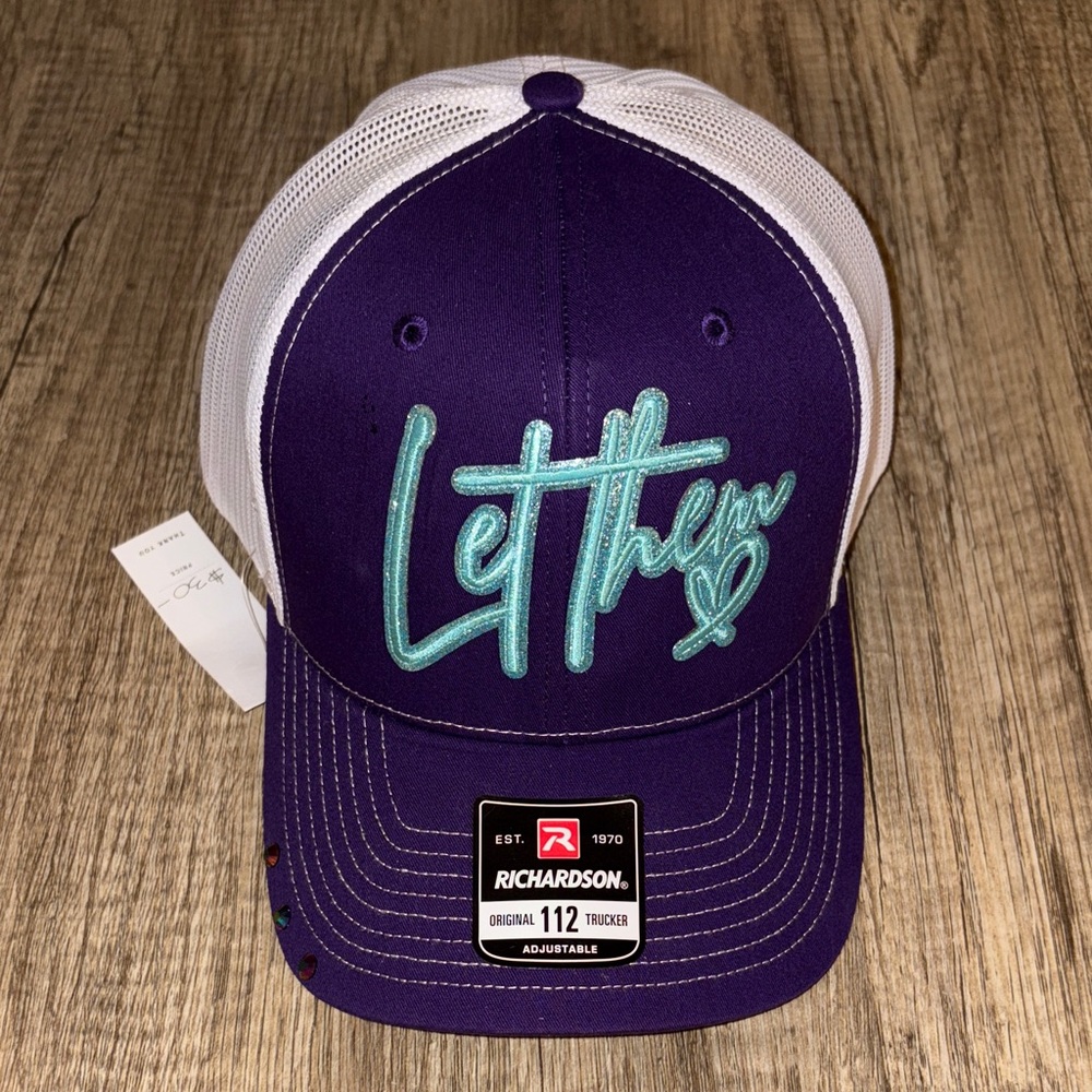 Purple and White Richardson Trucker Hat